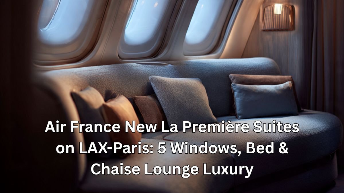 Air France New La Première Suites on LAX-Paris: 5 Windows, Bed & Chaise Lounge Luxury