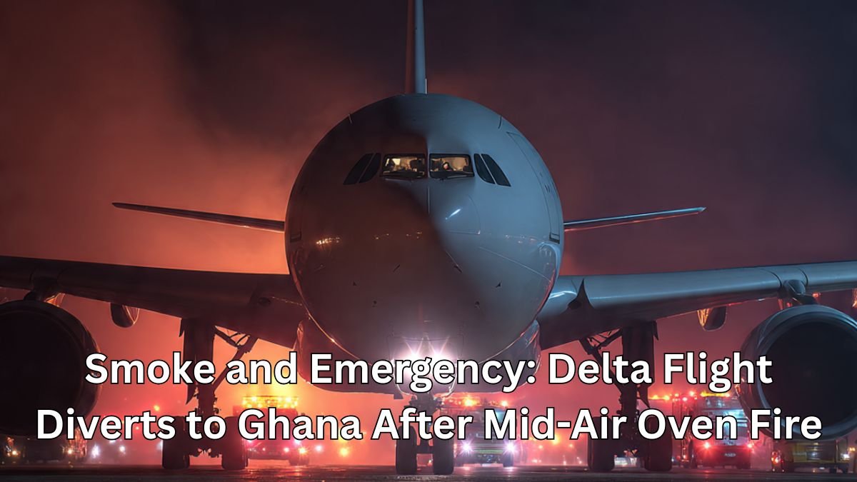 AI Generated - Delta Flight Diverts to Ghana After Mid-Air Oven Fire Passengers Delayed Two Days