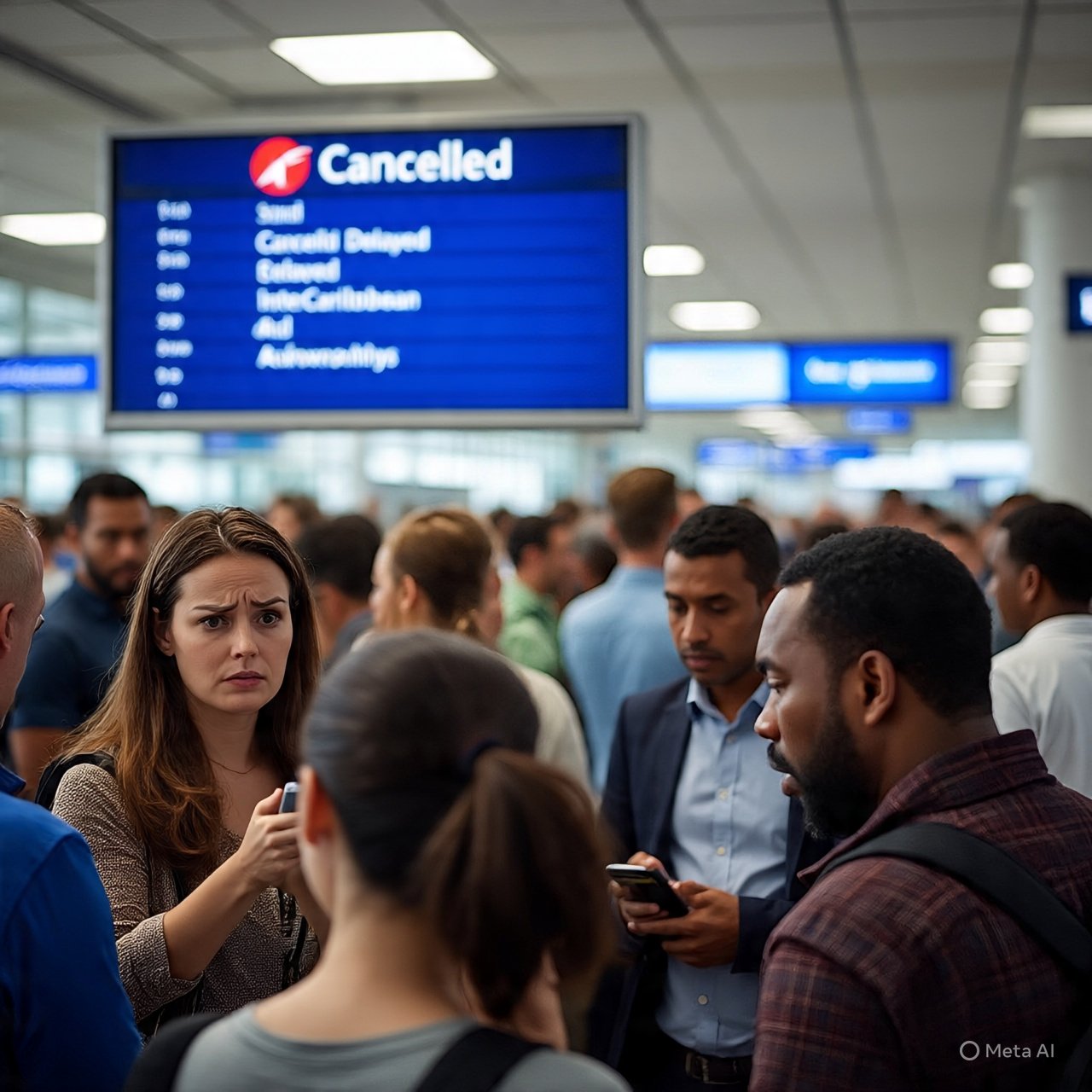 AI Generated - InterCaribbean Airways Cancels 16 Flights, Stranding Passengers in the Caribbean