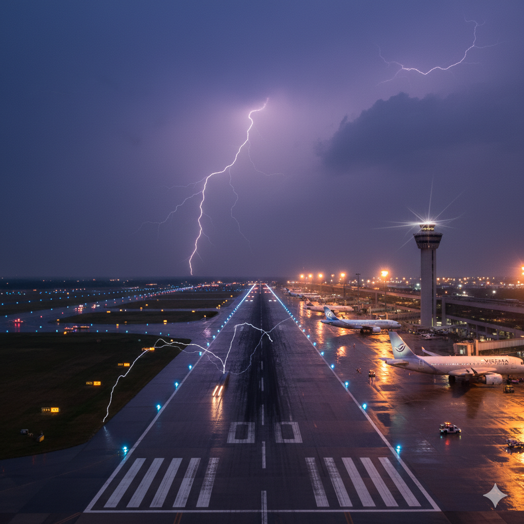 Raipur Airport Hit by Lightning: Flights Diverted After Navigation System Damage