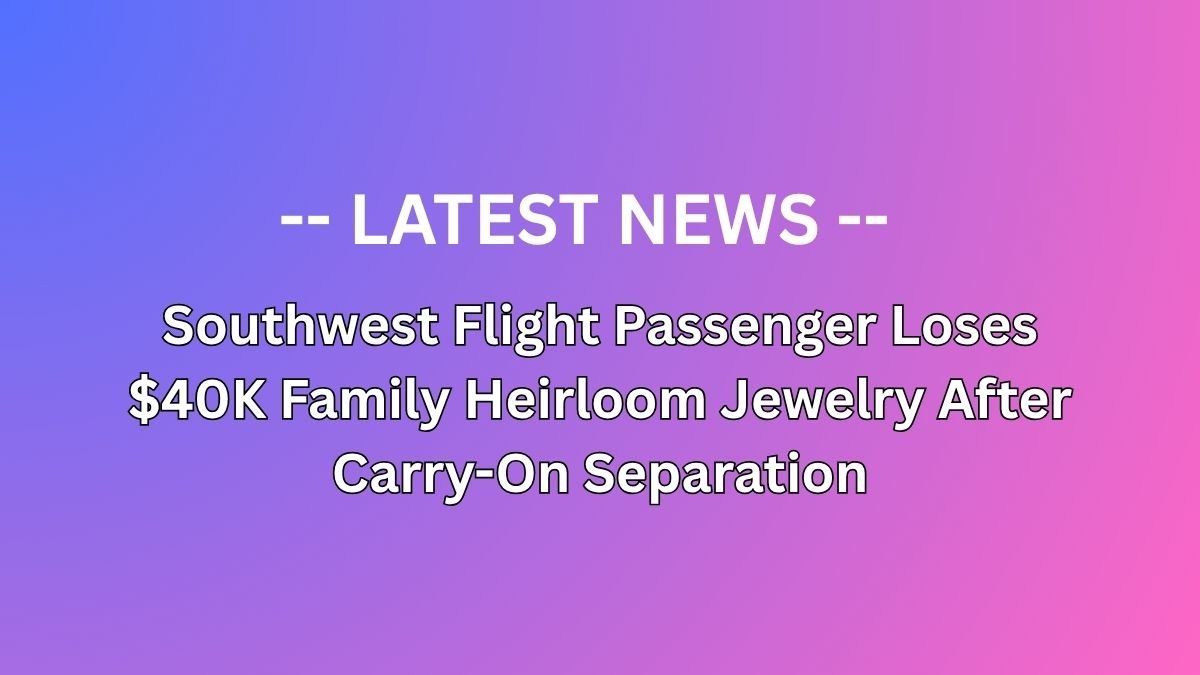 Southwest Flight Passenger Loses $40K Family Heirloom Jewelry After Carry-On Separation