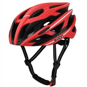 Jaspo Avion Skating & Cycling Helmet for Adults & Teens (Age 13+), Polycarbonate Material, EPS Foam, Universal Fit for All (58–62 cm) |Ventilated Helmet for Men & Women (Red & Black)