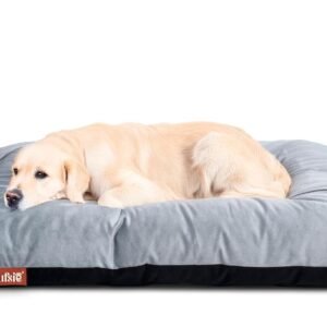 Dog Bed Large 70x100cm | Reversible Premium Velvet Black & Grey Pet Bed | Soft, Washable & Durable Bed for Dog and Cat for Everyday Comfort & Relaxation
