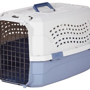 AmazonBasics Two Door Top Load Pet Kennel | 23-inch | Portable Airline Pet Carrier for Small Dogs, Cats, Puppies and Kitten | Medium
