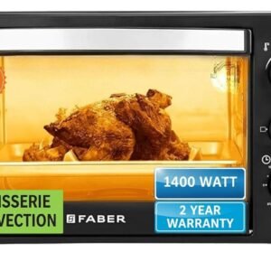 Faber FOTG 20L Neo | 1400 Watts OTG | Bake, Toast, Grill | 4 Stage Functions,Upper & Lower Heating|Cool-Touch Handle, Heat Resistant Glass, Indicator Light, Auto-Shut, Ready Bell| Removable Crumb Tray